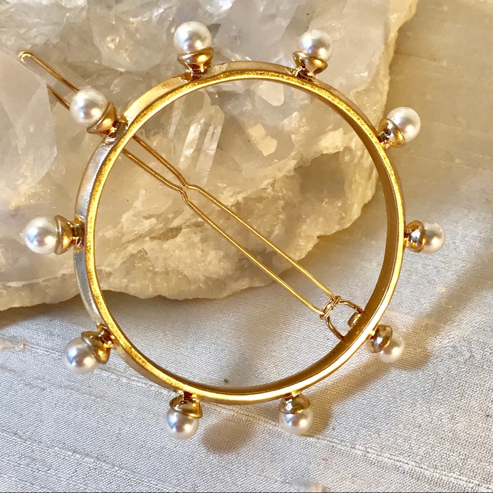 💫Golden Pearl Round Barrette 💫 - Picture 6 of 6